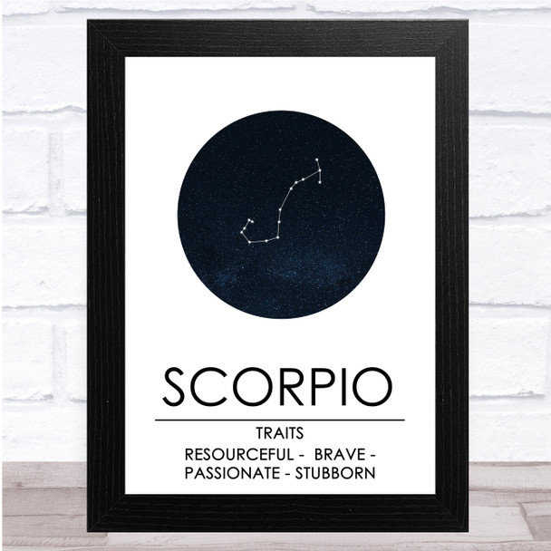 Zodiac Star Sign Constellation Scorpio Wall Art Print