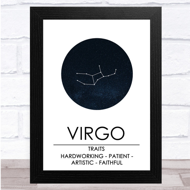 Zodiac Star Sign Constellation Virgo Wall Art Print