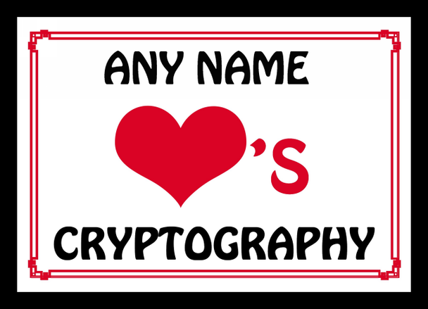 Love Heart Cryptography Personalised Mousemat