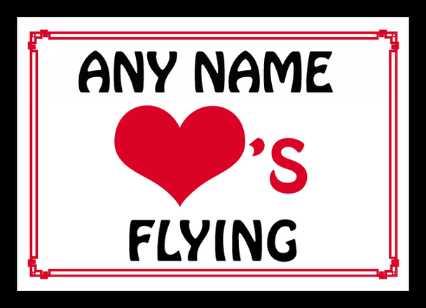 Love Heart Flying Personalised Mousemat