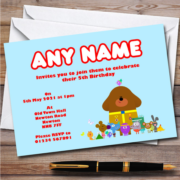 Hey Duggee Hey Children's Kids Personalised Birthday Party Invitations