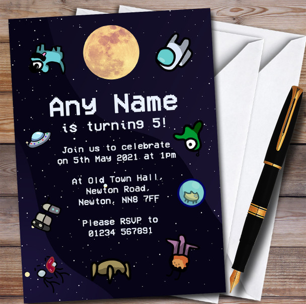 Among Us Pets Children's Kids Personalised Birthday Party Invitations