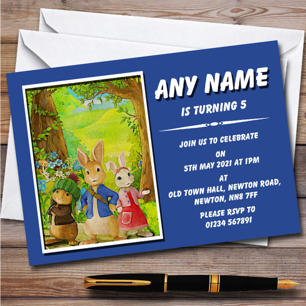 Peter Rabbit Cute Retro Children's Kids Personalised Birthday Party Invitations