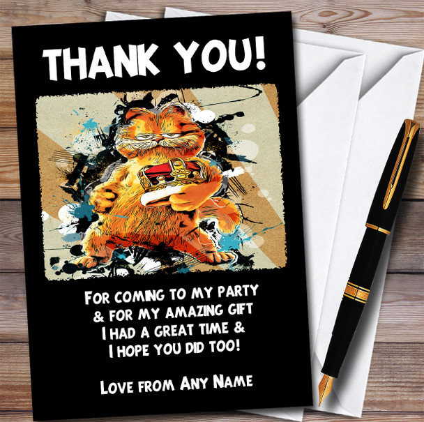 Garfield Retro Children's Kids Personalised Birthday Party Thank You Cards