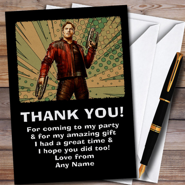 Guardians Of The Galaxy Chris Pratt Children's Birthday Party Thank You Cards