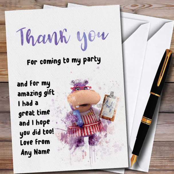 Hallie Doc Mcstuffins Children's Personalised Birthday Party Thank You Cards