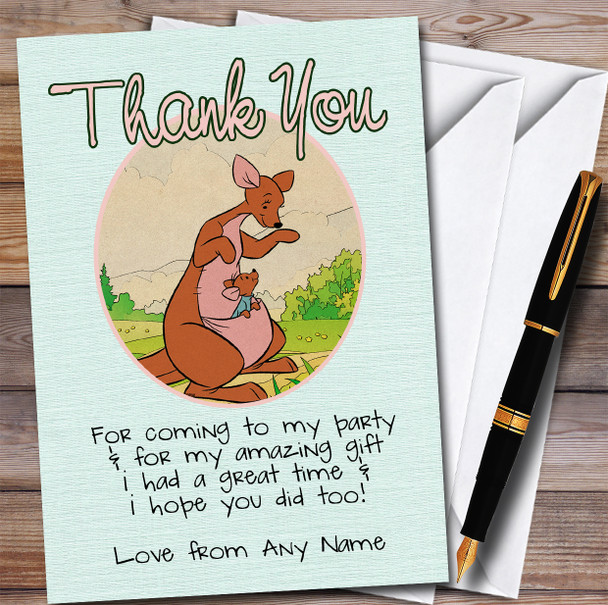 Kanga Winnie The Pooh Vintage Children's Birthday Party Thank You Cards