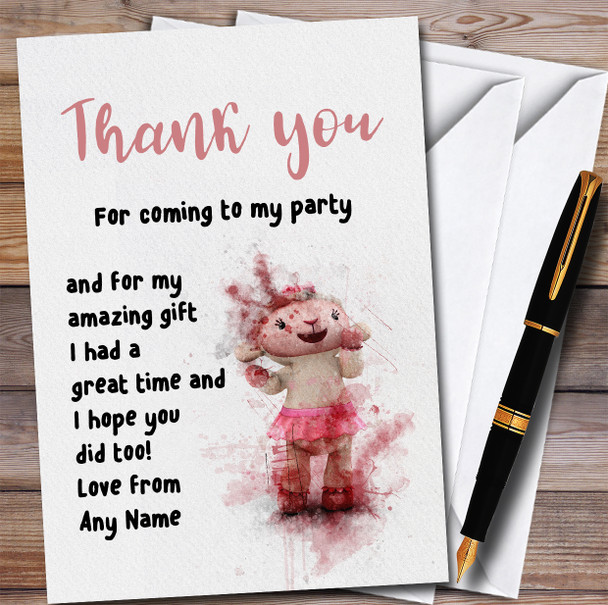 Lambie Doc Mcstuffins Children's Personalised Birthday Party Thank You Cards