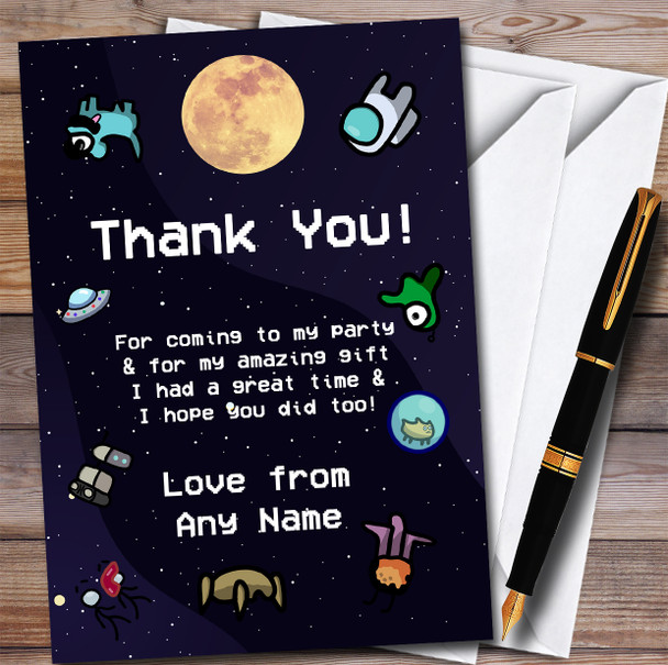 Among Us Pets Children's Kids Personalised Birthday Party Thank You Cards
