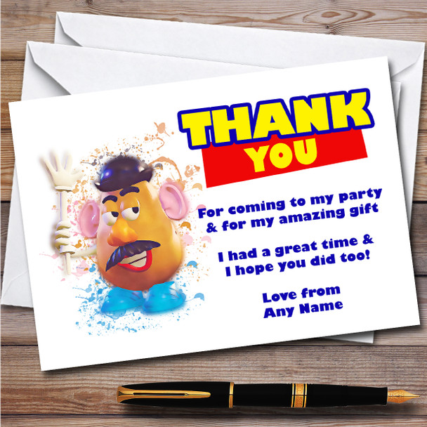 Mr Potato Head Toy Story Splatter Art Children's Birthday Party Thank You Cards