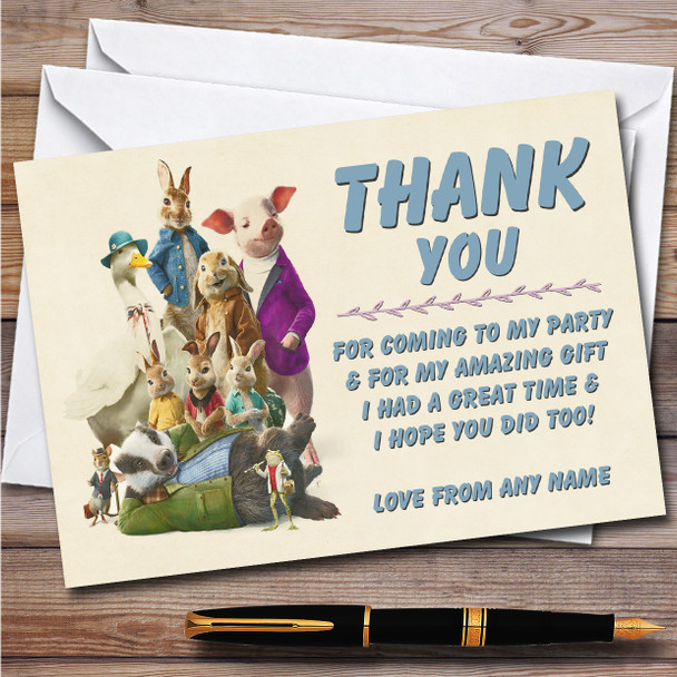 Peter Rabbit Vintage Retro Children's Birthday Party Thank You Cards