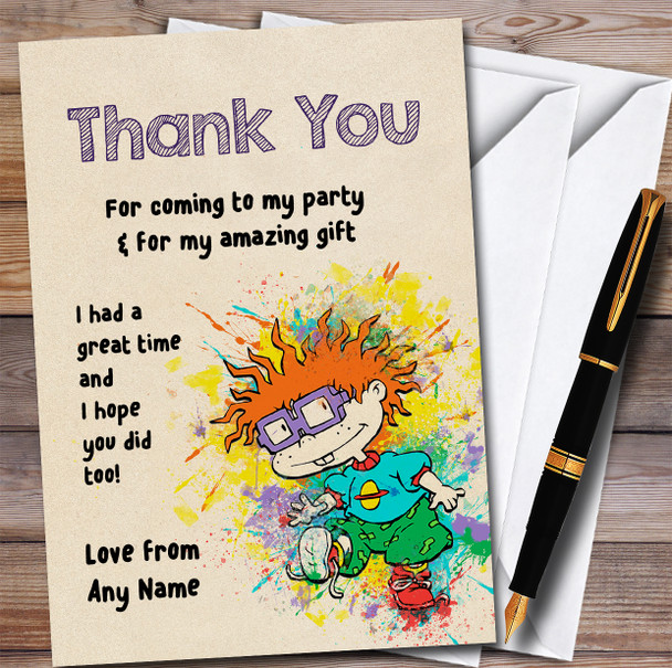 Chuckie Finster Tommy Pickles Watercolour Birthday Party Thank You Cards