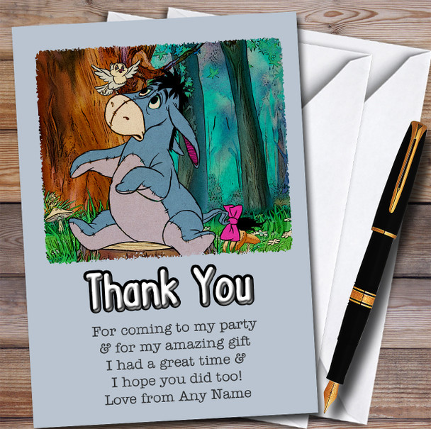 Eeyore Winnie The Pooh Children's Personalised Birthday Party Thank You Cards