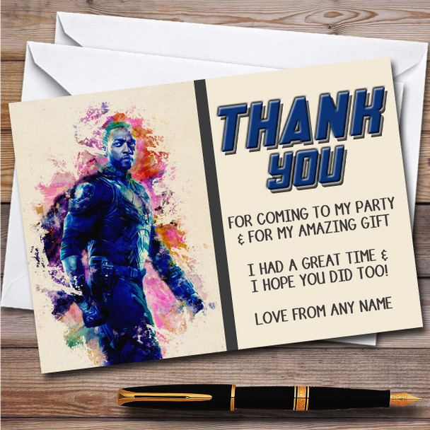 Falcon Watercolour Splatter Children's Birthday Party Thank You Cards