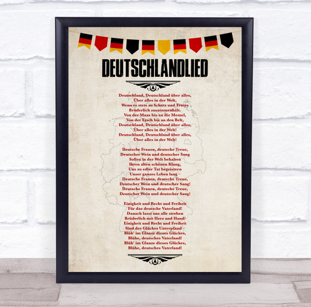 National Anthem Of Germany Vintage Bunting Wall Art Print