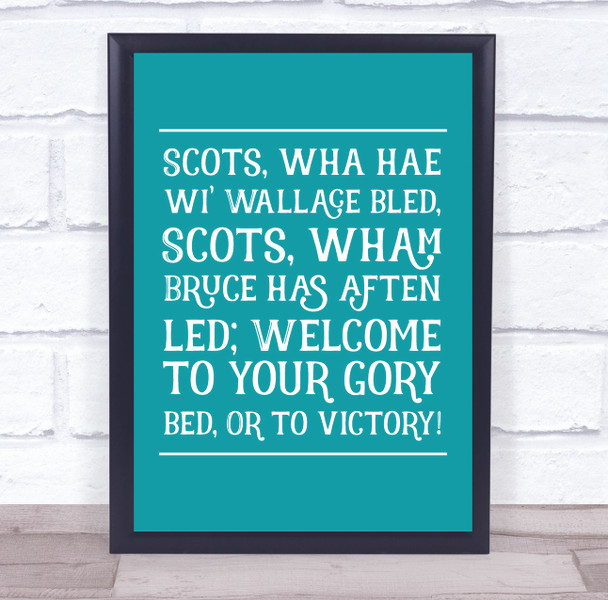 Scots Wha Hae Scotland Funky Lyrics Wall Art Print