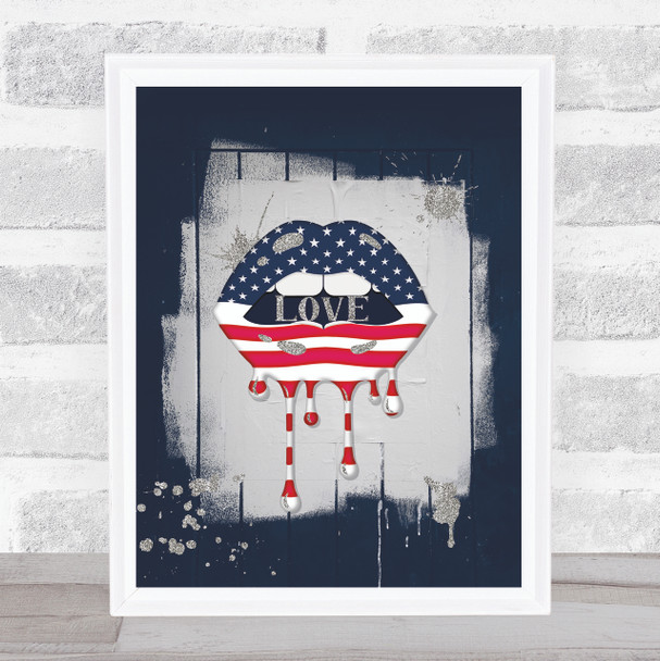 American Lips Paint Urban Love Wall Art Print