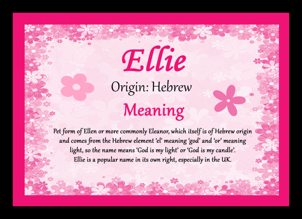 Ellie Personalised Name Meaning Mousemat