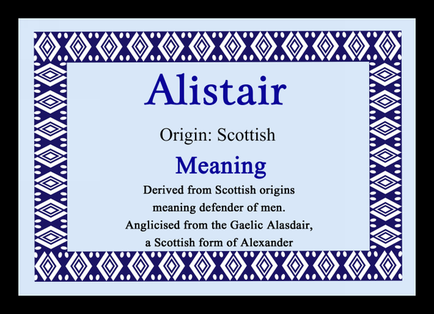 Alistair Personalised Name Meaning Mousemat