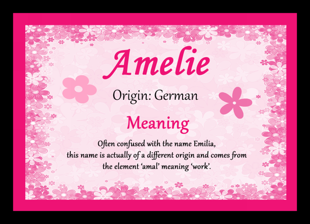 Amelie Personalised Name Meaning Mousemat