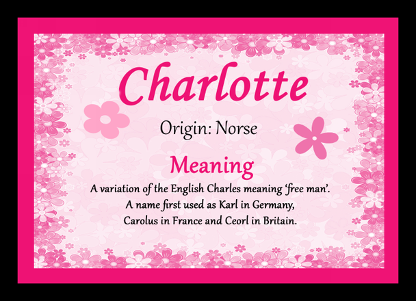 Charlotte Personalised Name Meaning Mousemat