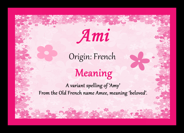 Ami Personalised Name Meaning Mousemat