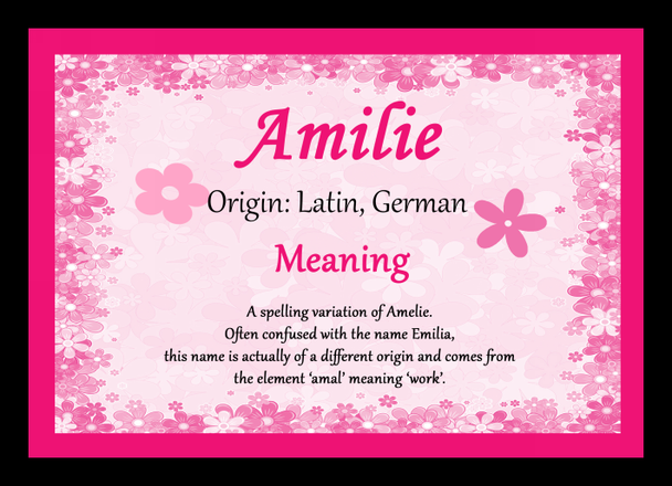 Amilie Personalised Name Meaning Mousemat