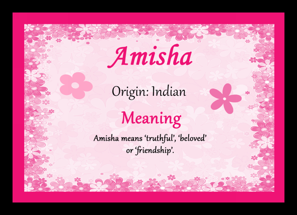 Amisha Personalised Name Meaning Mousemat