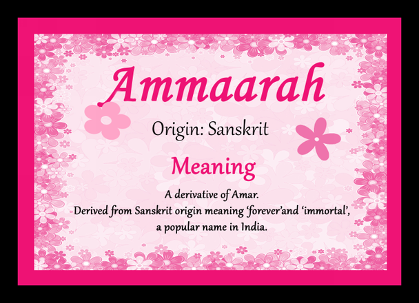 Ammaarah Personalised Name Meaning Mousemat