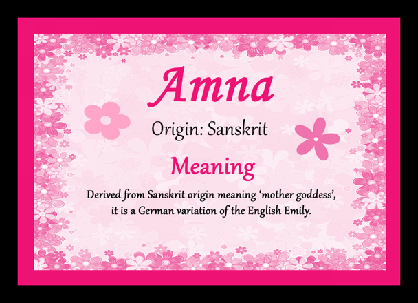 Amna Personalised Name Meaning Mousemat