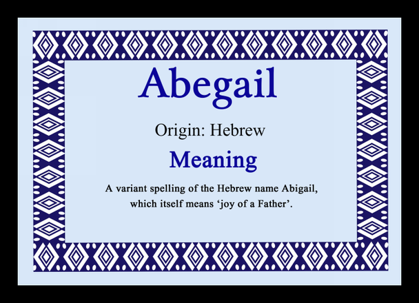 Abegail Personalised Name Meaning Mousemat