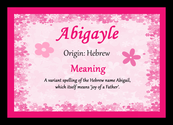 Abigayle Personalised Name Meaning Mousemat