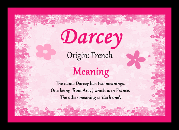 Darcey Personalised Name Meaning Mousemat