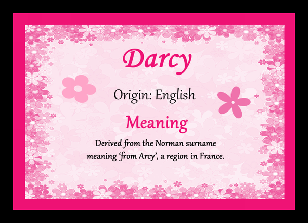 Darcy Personalised Name Meaning Mousemat