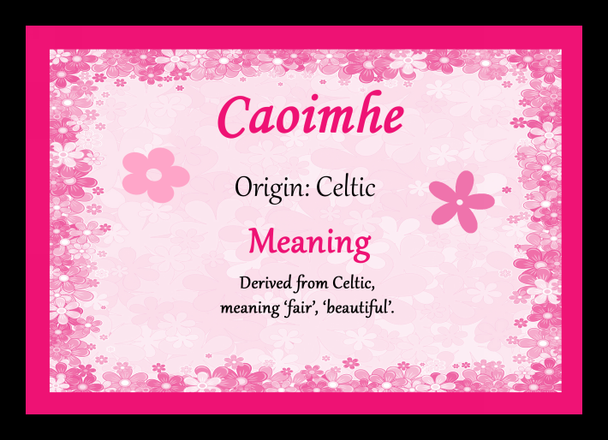 Caoimhe Personalised Name Meaning Mousemat