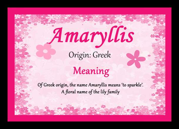 Amaryllis Personalised Name Meaning Mousemat