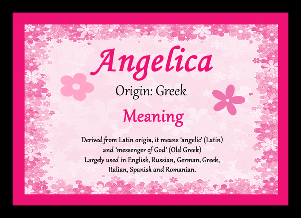 Angelica Personalised Name Meaning Mousemat