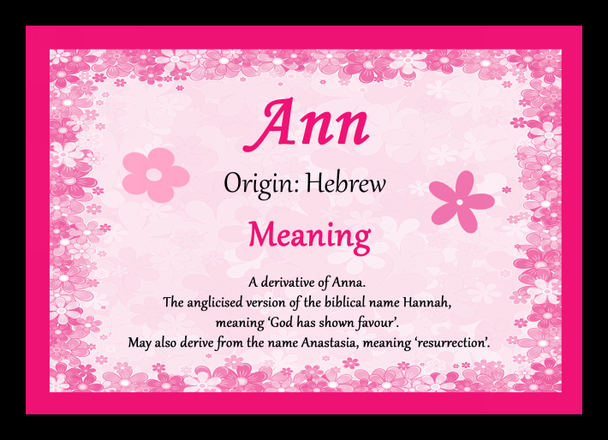 Ann Personalised Name Meaning Mousemat