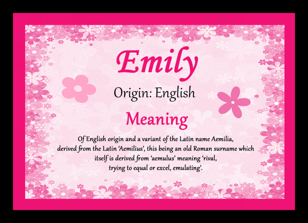 Emily Personalised Name Meaning Mousemat