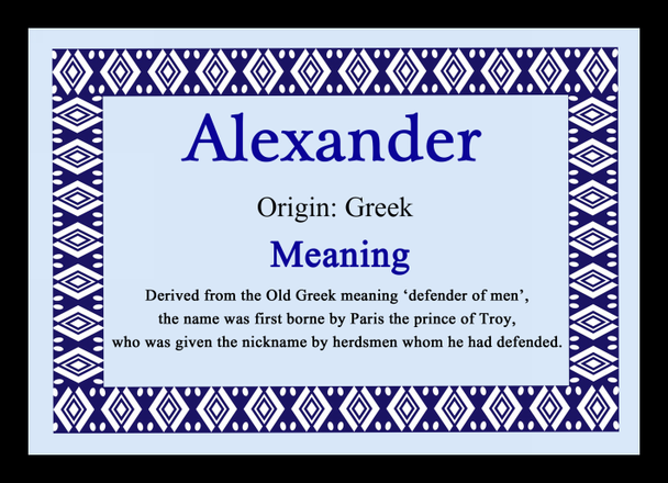 Alexander Personalised Name Meaning Mousemat