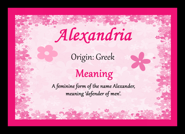 Alexandria Personalised Name Meaning Mousemat