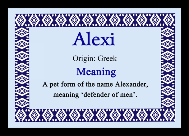 Alexi Personalised Name Meaning Mousemat