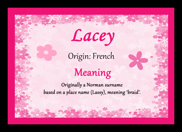 Lacey Personalised Name Meaning Mousemat