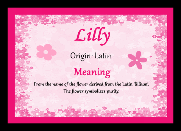 Lilly Personalised Name Meaning Mousemat