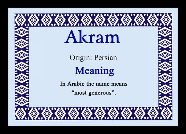 Akram Personalised Name Meaning Mousemat