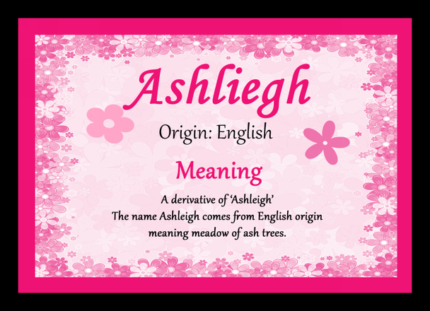 Ashliegh Personalised Name Meaning Mousemat