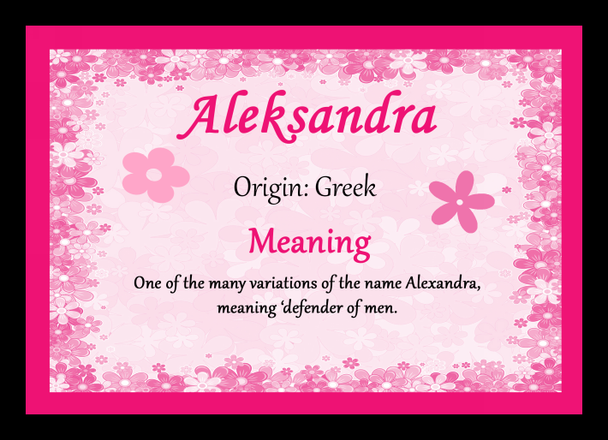 Aleksandra Personalised Name Meaning Mousemat