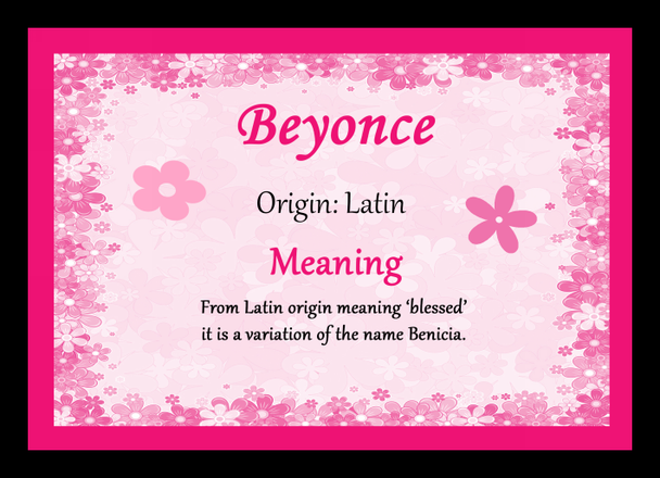 Beyonce Personalised Name Meaning Mousemat