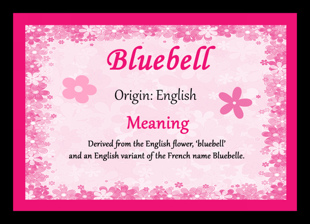 Bluebell Personalised Name Meaning Mousemat