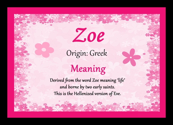 Zoe Personalised Name Meaning Mousemat
